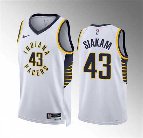 Mens Indiana Pacers #43 Pascal Siakam White Association Edition Stitched Basketball Jersey Dzhi